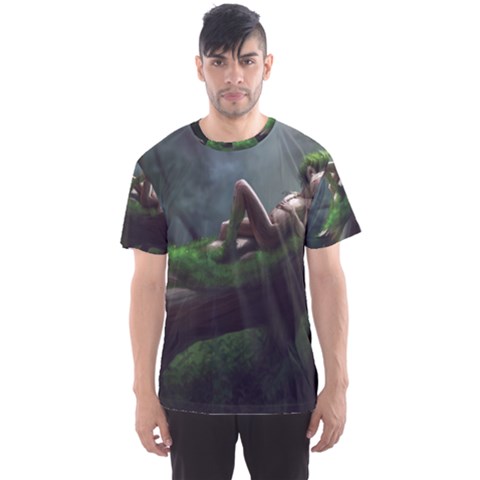 Wooden Child Resting On A Tree From Fonebook Men s Sport Mesh Tee by 2853937