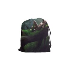 Wooden Child Resting On A Tree From Fonebook Drawstring Pouch (small) by 2853937
