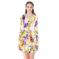 Sequins And Pins Long Sleeve V-neck Flare Dress by essentialimage