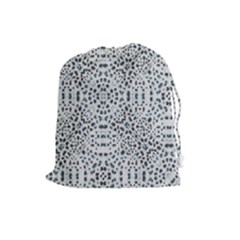Dots Motif Geometric Print Design Drawstring Pouch (large) by dflcprintsclothing