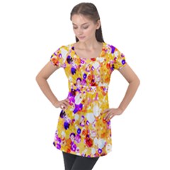 Summer Sequins Puff Sleeve Tunic Top by essentialimage
