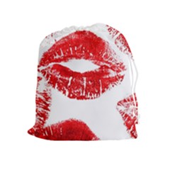 Red Lipsticks Lips Make Up Makeup Drawstring Pouch (xl) by Dutashop