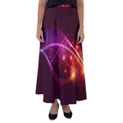 Colorful Arcs In Neon Light, Graphic Art Flared Maxi Skirt by picsaspassion