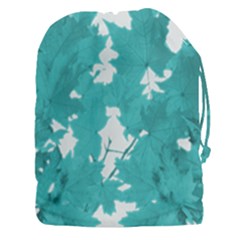Blue Autumn Maple Leaves Collage, Graphic Design Drawstring Pouch (3xl) by picsaspassion