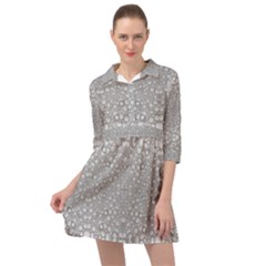Modern Ornate Geometric Silver Pattern Mini Skater Shirt Dress by dflcprintsclothing