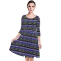 Abstract Illusion Quarter Sleeve Waist Band Dress View1