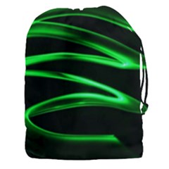 Green Light Painting Zig-zag Drawstring Pouch (3xl) by Dutashop