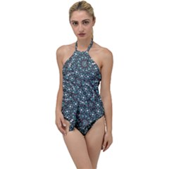 Intricate Texture Ornate Camouflage Pattern Go With The Flow One Piece Swimsuit by dflcprintsclothing
