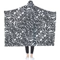 Interlace Black And White Pattern Wearable Blanket View2