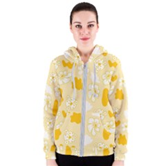 Abstract Daisy Women s Zipper Hoodie by Eskimos