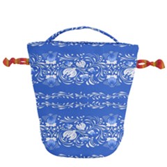 Blue Flowers Drawstring Bucket Bag by Eskimos