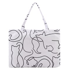 Cats Line Art  Zipper Medium Tote Bag by Sobalvarro