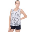 Cats line art  Bubble Hem Chiffon Tank Top View1