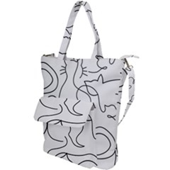 Cats Line Art  Shoulder Tote Bag by Sobalvarro