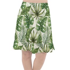 Tropical Leaves Fishtail Chiffon Skirt by goljakoff