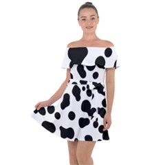 Spots Off Shoulder Velour Dress by Sobalvarro