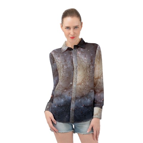 Spiral Galaxy Long Sleeve Chiffon Shirt by ExtraAwesomeSauce
