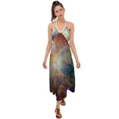 Colorful Galaxy Halter Tie Back Dress  by ExtraAwesomeSauce