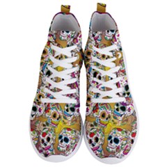 Sugar Skulls Men s Lightweight High Top Sneakers by ExtraAwesomeSauce