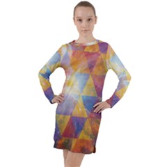 Space Design Long Sleeve Hoodie Dress by ExtraAwesomeSauce