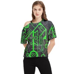 Tech One Shoulder Cut Out Tee by ExtraAwesomeSauce