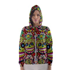 Sugar Skulls Women s Hooded Windbreaker by ExtraAwesomeSauce