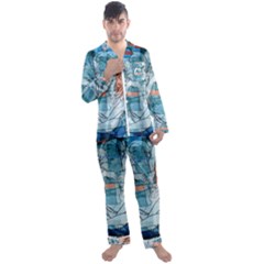 Retro Girls Men s Long Sleeve Satin Pajamas Set by ExtraAwesomeSauce