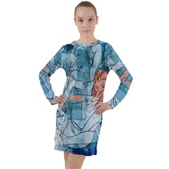 Retro Girls Long Sleeve Hoodie Dress by ExtraAwesomeSauce