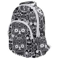 Sugar Skulls Bw Rounded Multi Pocket Backpack by ExtraAwesomeSauce