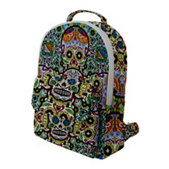 Sugar Skulls Pattern Flap Pocket Backpack (large) by ExtraAwesomeSauce
