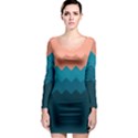 Flat ocean waves palette Long Sleeve Bodycon Dress View1