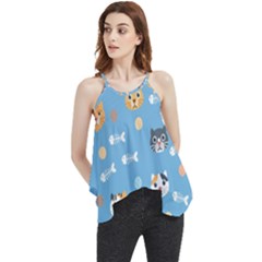 Cute Cat Pattern Flowy Camisole Tank Top by ExtraAwesomeSauce