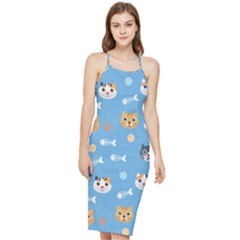 Cute Cat Pattern Bodycon Cross Back Summer Dress by ExtraAwesomeSauce