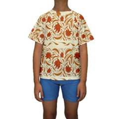 Ornamental Flowers Kids  Short Sleeve Swimwear by Eskimos