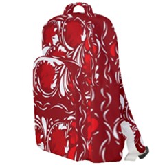 Red Ethnic Flowers Double Compartment Backpack by Eskimos