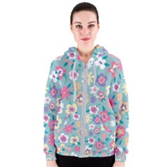Floral Pattern Women s Zipper Hoodie by ExtraAwesomeSauce