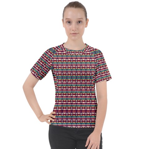Native American Pattern Women s Sport Raglan Tee by ExtraAwesomeSauce