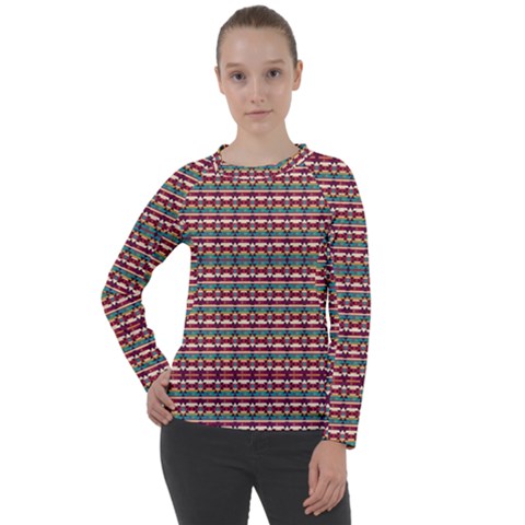 Native American Pattern Women s Long Sleeve Raglan Tee by ExtraAwesomeSauce