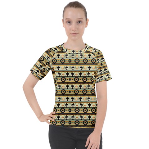 Native American Pattern Women s Sport Raglan Tee by ExtraAwesomeSauce