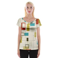 Retro Pattern Vintage Cap Sleeve Top by ExtraAwesomeSauce
