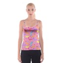 Watercolor Cats Pattern Spaghetti Strap Top View1