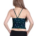 Watercolor Peacock Feather Pattern Spaghetti Strap Bra Top View2