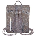 Linear Textured Botanical Motif Design Flap Top Backpack View3