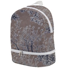 Linear Textured Botanical Motif Design Zip Bottom Backpack by dflcprintsclothing