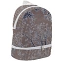 Linear Textured Botanical Motif Design Zip Bottom Backpack View2