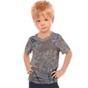 Linear Textured Botanical Motif Design Kids  Sports Tee View1
