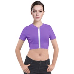 Amethyst Purple Short Sleeve Cropped Jacket by FashionLane