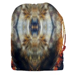 Retro Hippie Vibe Trippy Psychedelic Drawstring Pouch (3xl) by CrypticFragmentsDesign