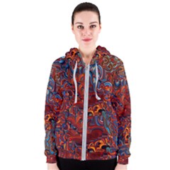 Phoenix In The Rain Abstract Pattern Women s Zipper Hoodie by CrypticFragmentsDesign
