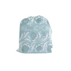 Blue Ornament Drawstring Pouch (medium) by Eskimos